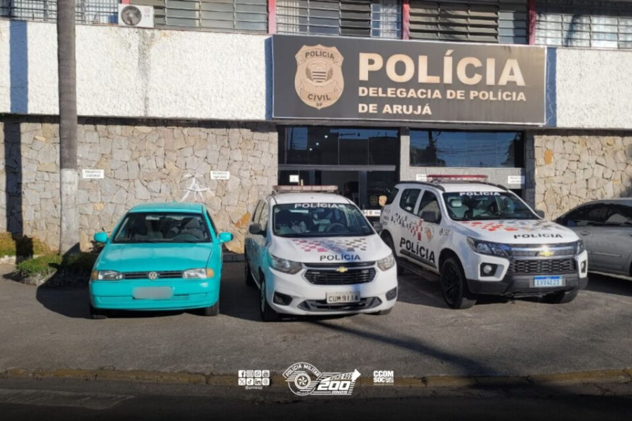 Imagem: Homem é preso em Arujá com carro furtado e adulterado. Publicada no portal A+.