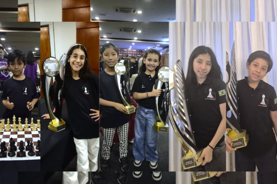 Imagem: Alunos de Osasco brilham no Festival Open de Xadrez Infantil em São Paulo. Publicada no portal A+.