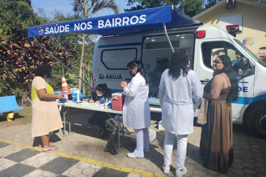 Imagem: Saúde nos Bairros leva atendimentos ao Portão nesta terça (9) e quarta-feira (10) em Arujá. Publicada no portal A+.