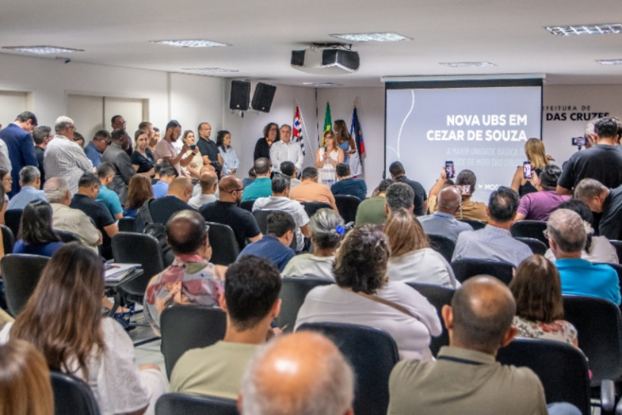 Imagem: Prefeita Mara recebe devolução de R$ 6,7 milhões da Câmara e anuncia construção da maior UBS de Mogi. Publicada no portal A+.