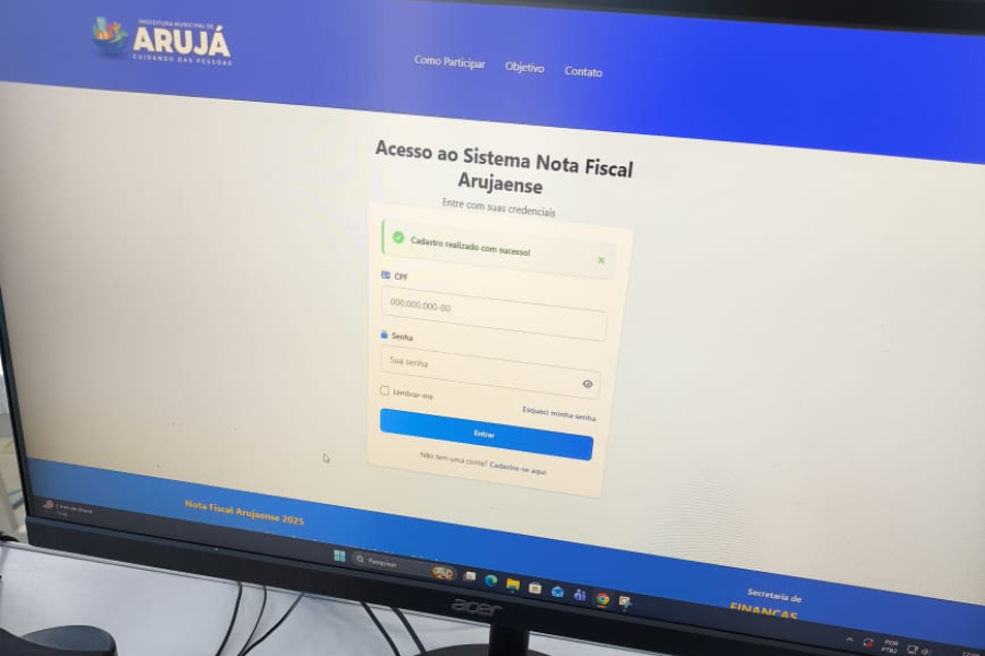 Imagem: Primeiro sorteio do “Nota Fiscal Arujaense” será no dia 11; prêmios chegam a R$ 100 mil. Publicada no portal A+.