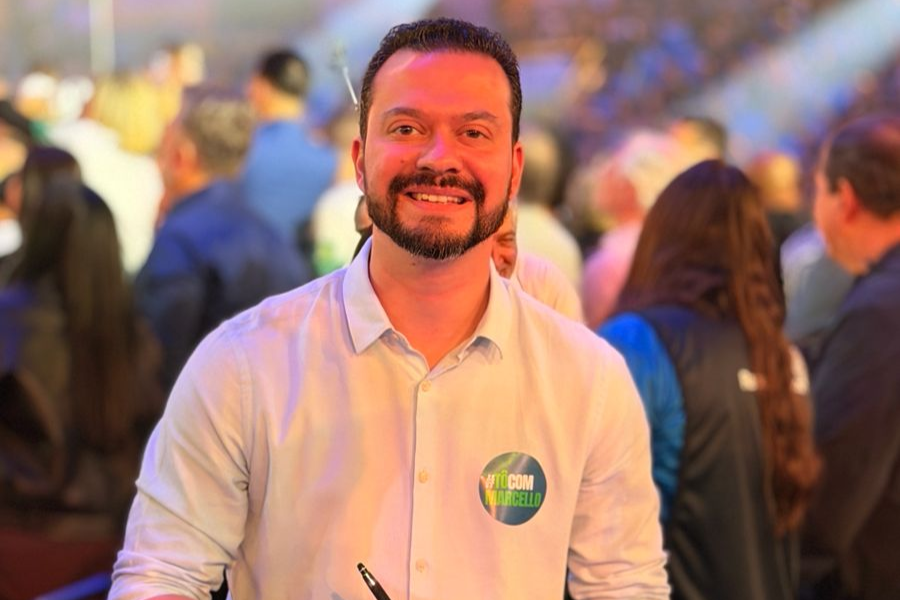 Imagem: Marcello Barbosa entra oficialmente na corrida pela Alesp com apoio de Boigues. Publicada no portal A+.