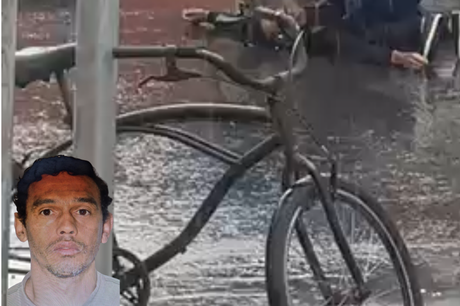 Imagem: Bicicleta de ciclista morto em atropelamento é levada do local antes da chegada da PM; vítima já foi identificada. Publicada no portal A+.