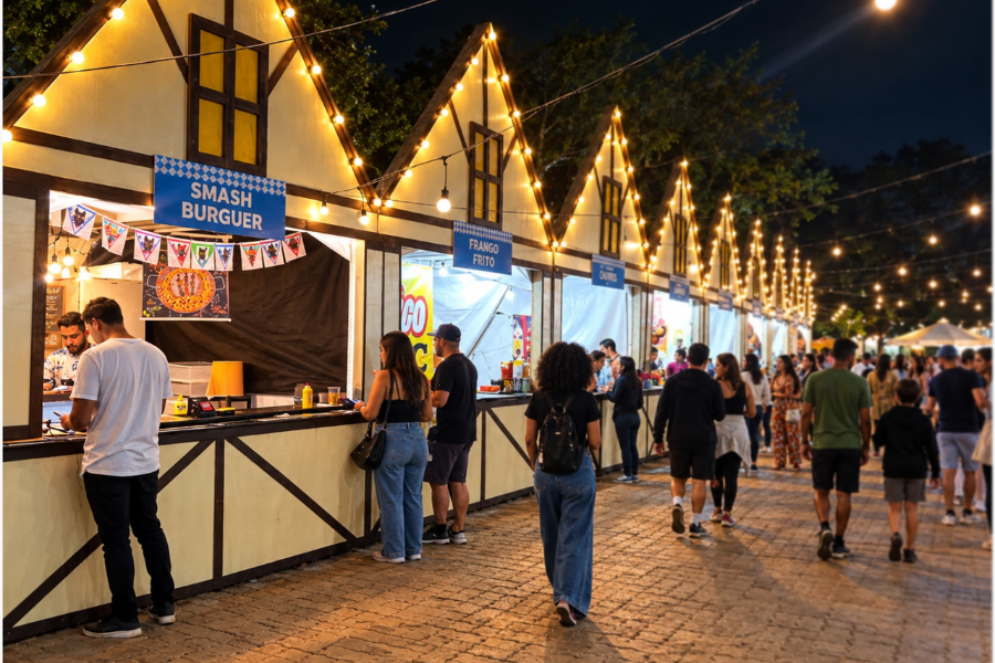 Imagem: Oktoberfest de Guarulhos segue no Bosque Maia até 12 de outubro, com entrada gratuita. Publicada no portal A+.
